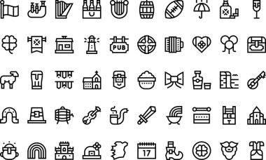 İrlanda Yüksek Kaliteli Vektör Simgeleri Koleksiyonu 'nu Düzenlenebilir Vuruşla simgeledi. Profesyonel ve Yaratıcı Projeler için ideal.