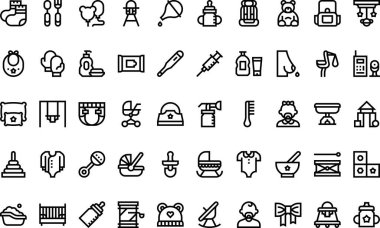 Bebek simgeleri Yüksek Kaliteli Vektör Simgeleri Koleksiyonu Düzenlenebilir Vuruşlu. Profesyonel ve Yaratıcı Projeler için ideal.