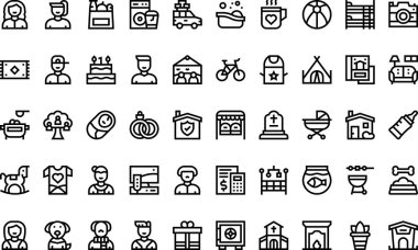 Düzenlenebilir Vuruşlu Aile Simgeleri Yüksek Kalite Vektör Simgeleri Koleksiyonu. Profesyonel ve Yaratıcı Projeler için ideal.