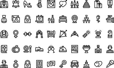 Düzenlenebilir Vuruşlarla Yüksek Kalite Vektör Simgeleri Koleksiyonu. Profesyonel ve Yaratıcı Projeler için ideal.