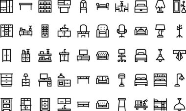 Furnitures icons High-Quality Vector Icons Collection with Editable Stroke. Ideal for Professional and Creative Projects. clipart