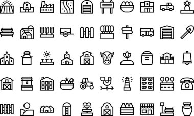 Köy simgelerinde Yüksek Kalite Vektör Simgesi Koleksiyonu ile Düzenlenebilir Vuruş. Profesyonel ve Yaratıcı Projeler için ideal.