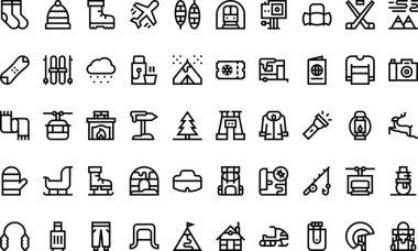 Winter travelling icons High-Quality Vector Icons Collection with Editable Stroke. Ideal for Professional and Creative Projects. clipart