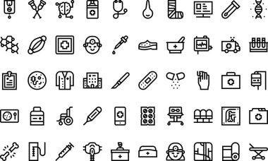 Hastane simgeleri Yüksek Kaliteli Vektör Simgeleri Düzenlenebilir Darbe Koleksiyonu. Profesyonel ve Yaratıcı Projeler için ideal.