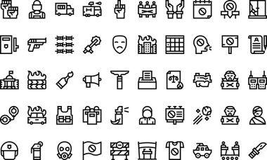 Düzenlenebilir Vuruşlu Yüksek Kalite Vektör Simgeleri Koleksiyonunu protesto simgeleri. Profesyonel ve Yaratıcı Projeler için ideal.