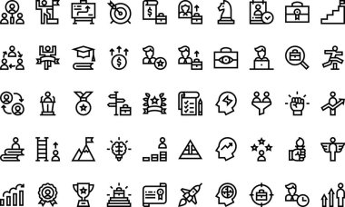 Kariyer gelişimi simgeleri Yüksek Kaliteli Vektör Simgeleri Koleksiyonu ve Düzenlenebilir Darbe. Profesyonel ve Yaratıcı Projeler için ideal.