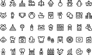 Bebek simgeleri Yüksek Kaliteli Vektör Simgeleri Koleksiyonu Düzenlenebilir Vuruşlu. Profesyonel ve Yaratıcı Projeler için ideal