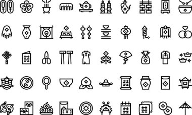 Chinese wedding icons High-Quality Vector Icons Collection with Editable Stroke. Ideal for Professional and Creative Projects clipart