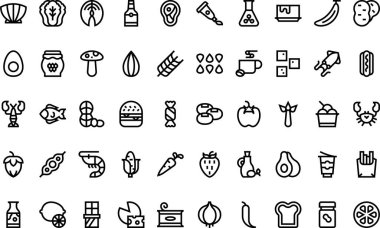 Food and drinks allergy icons High-Quality Vector Icons Collection with Editable Stroke. Ideal for Professional and Creative Projects clipart