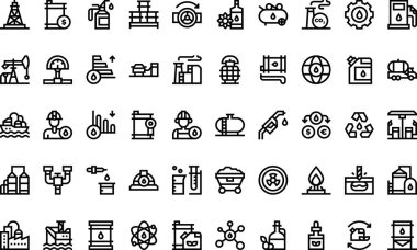 Petrol endüstrisi Yüksek Kaliteli Vektör Simgeleri Koleksiyonu ve Düzenlenebilir Vuruşlar ikonlarını simgeliyor. Profesyonel ve Yaratıcı Projeler için ideal