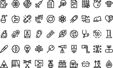 Düzenlenebilir Vuruşlu Biyomühendislik simgeleri Yüksek Kalite Vektör Simgeleri Koleksiyonu. Profesyonel ve Yaratıcı Projeler için ideal