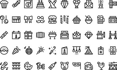 Düzenlenebilir Vuruşlu Yüksek Kaliteli Vektör Simgeleri Koleksiyonu simgeleri. Profesyonel ve Yaratıcı Projeler için ideal