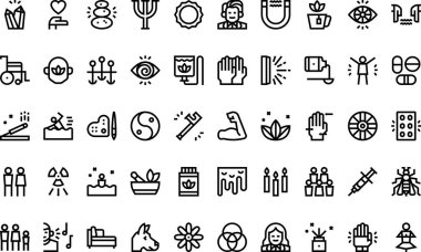 Terapi simgeleri: Düzenlenebilir Vuruşlu Yüksek Kalite Vektör Simgeleri Koleksiyonu. Profesyonel ve Yaratıcı Projeler için ideal.