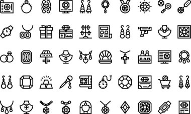 Düzenlenebilir Vuruşlu Mücevher Simgeleri Yüksek Kaliteli Vektör Simgeleri Koleksiyonu. Profesyonel ve Yaratıcı Projeler için ideal