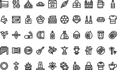 Colombia icons High-Quality Vector Icons Collection with Editable Stroke. Ideal for Professional and Creative Projects. clipart