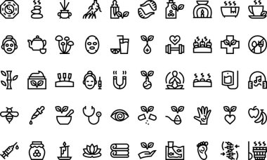 Alternatif tıp simgeleri Yüksek Kalite Vektör Simgeleri Koleksiyonu ve Düzenlenebilir Vuruş. Profesyonel ve Yaratıcı Projeler için ideal