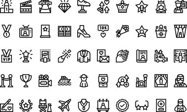 Yüksek Kalite Vektör Simgeleri Düzenlenebilir Vuruşlu Ün simgeleri Koleksiyonu. Profesyonel ve Yaratıcı Projeler için ideal