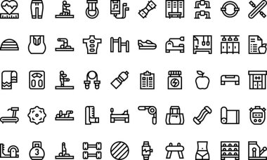 Düzenlenebilir Vuruşlu Pilates simgeleri Yüksek Kalite Vektör Simgeleri Koleksiyonu. Profesyonel ve Yaratıcı Projeler için ideal.