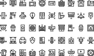 Düzenlenebilir Vuruşlu Akıllı ev simgeleri Yüksek Kaliteli Vektör Simgeleri Koleksiyonu. Profesyonel ve Yaratıcı Projeler için ideal.