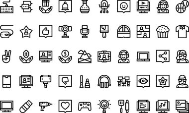 Blogger and influencer icons High-Quality Vector Icons Collection with Editable Stroke. Ideal for Professional and Creative Projects. clipart