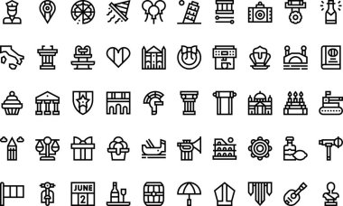 Festa della repubblica simgeleri Düzenlenebilir Vuruşlu Yüksek Kaliteli Vektör Simgeleri Koleksiyonu. Profesyonel ve Yaratıcı Projeler için ideal.