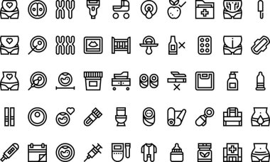 Hamilelik simgeleri Düzenlenebilir Vuruşlu Yüksek Kaliteli Vektör Simgeleri Koleksiyonu. Profesyonel ve Yaratıcı Projeler için ideal.