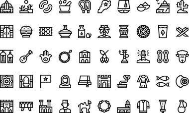 Fas ikonları Yüksek Kaliteli Vektör Simgeleri Koleksiyonu Düzenlenebilir Vuruşlu. Profesyonel ve Yaratıcı Projeler için ideal.