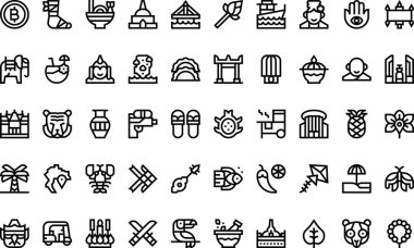 Düzenlenebilir Vuruşlu Tayland simgeleri Yüksek Kalite Vektör Simgeleri Koleksiyonu. Profesyonel ve Yaratıcı Projeler için ideal.