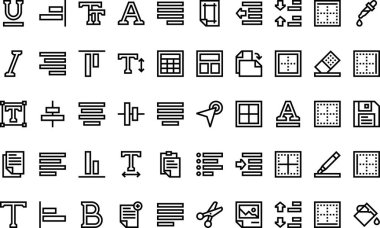 Metin düzenleyici simgeleri Düzenlenebilir Vuruş ile Yüksek Kalite Vektör Simgeleri Koleksiyonu. Profesyonel ve Yaratıcı Projeler için ideal.