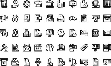 Düzenlenebilir Vuruşlu Yüksek Kaliteli Vektör Simgeleri Koleksiyonu simgeleri. Profesyonel ve Yaratıcı Projeler için ideal.