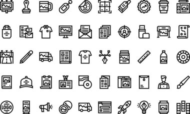 Markalaştırma simgeleri Yüksek Kalite Vektör Simgeleri Koleksiyonu Düzenlenebilir Vuruşla. Profesyonel ve Yaratıcı Projeler için ideal.