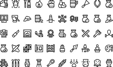 Pottery and ceramics icons High-Quality Vector Icons Collection with Editable Stroke. Ideal for Professional and Creative Projects. clipart