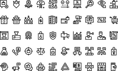 Tüketici Davranışları Yüksek Kalite Vektör Simgesi Koleksiyonunu Düzenlenebilir Vuruşla simgeler. Profesyonel ve Yaratıcı Projeler için ideal.