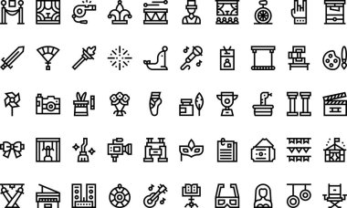 Düzenlenebilir Vuruşla Yüksek Kalite Vektör Simgeleri Koleksiyonunu gösterir. Profesyonel ve Yaratıcı Projeler için ideal.