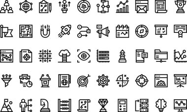 Strateji simgeleri: Düzenlenebilir Vuruşlu Yüksek Kalite Vektör Simgeleri Koleksiyonu. Profesyonel ve Yaratıcı Projeler için ideal.