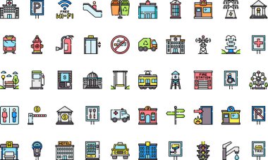 Kamu hizmetleri simgeleri: Düzenlenebilir Vuruşlu Yüksek Kalite Vektör Simgeleri Koleksiyonu. Profesyonel ve Yaratıcı Projeler için ideal.