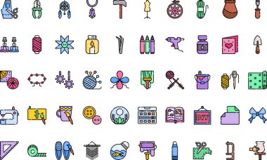 Diy simgeleri Düzenlenebilir Vuruşlu Yüksek Kaliteli Vektör Simgeleri Koleksiyonu. Profesyonel ve Yaratıcı Projeler için ideal.