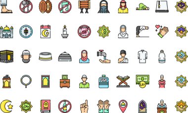 Muslim icons High-Quality Vector Icons Collection with Editable Stroke. Ideal for Professional and Creative Projects. clipart