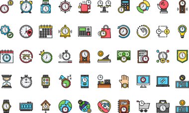 Düzenlenebilir Vuruşlu Zaman simgeleri Yüksek Kaliteli Vektör Simgeleri Koleksiyonu. Profesyonel ve Yaratıcı Projeler için ideal.