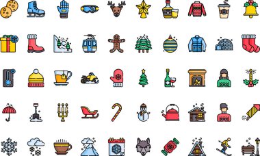 Kış simgeleri Yüksek Kalite Vektör Simgeleri Düzenlenebilir Vuruşla Koleksiyonu. Profesyonel ve Yaratıcı Projeler için ideal.