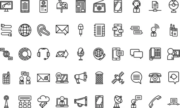 İletişim simgeleri Düzenlenebilir Vuruşla Yüksek Kalite Vektör Simgeleri Koleksiyonunu paketler. Profesyonel ve Yaratıcı Projeler için ideal.