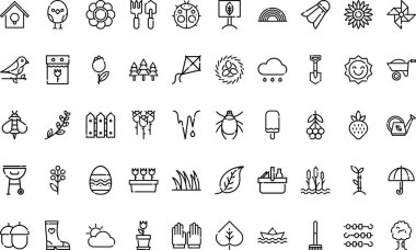 Bahar simgeleri Yüksek Kalite Vektör Simgeleri Düzenlenebilir Vuruşla Koleksiyonu. Profesyonel ve Yaratıcı Projeler için ideal.