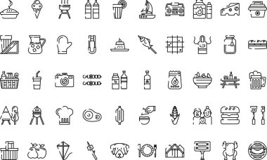 Düzenlenebilir Vuruşlu Piknik Simgeleri Yüksek Kaliteli Vektör Simgeleri Koleksiyonu. Profesyonel ve Yaratıcı Projeler için ideal.