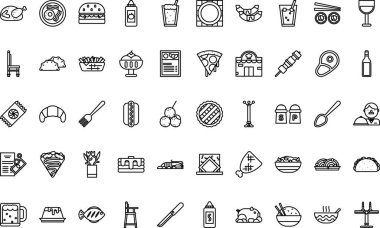 Gıda ve içecekler Yüksek Kaliteli Vektör Simgeleri Koleksiyonu Düzenlenebilir Vuruşlu. Profesyonel ve Yaratıcı Projeler için ideal.