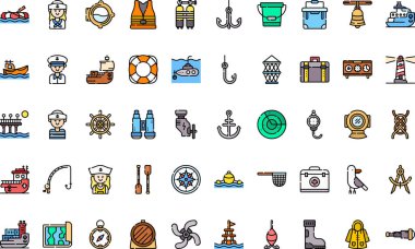 Düzenlenebilir Vuruşlu Sailor simgeleri Yüksek Kaliteli Vektör Simgeleri Koleksiyonu. Profesyonel ve Yaratıcı Projeler için ideal.