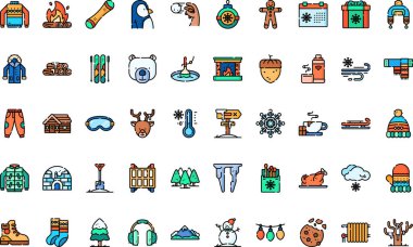 Kış simgeleri Yüksek Kalite Vektör Simgeleri Düzenlenebilir Vuruşla Koleksiyonu. Profesyonel ve Yaratıcı Projeler için ideal.