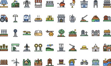 Köy simgelerinde Yüksek Kalite Vektör Simgesi Koleksiyonu ile Düzenlenebilir Vuruş. Profesyonel ve Yaratıcı Projeler için ideal.