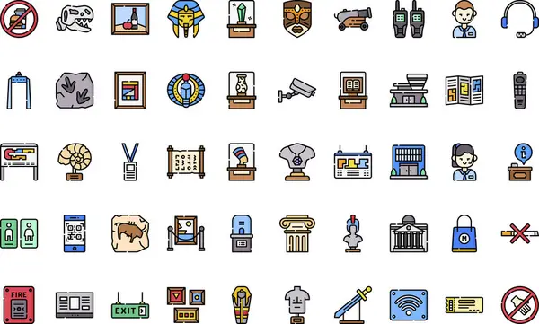 Müze simgeleri: Düzenlenebilir Vuruşlu Yüksek Kalite Vektör Simgeleri Koleksiyonu. Profesyonel ve Yaratıcı Projeler için ideal.