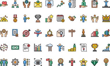 Başarı simgeleri: Düzenlenebilir Vuruşlu Yüksek Kalite Vektör Simgeleri Koleksiyonu. Profesyonel ve Yaratıcı Projeler için ideal.