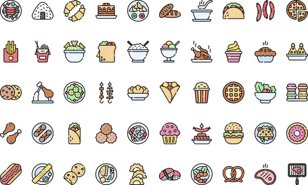 Uluslararası gıda ikonları Yüksek Kaliteli Vektör Simgeleri Düzenlenebilir Darbe Koleksiyonu. Profesyonel ve Yaratıcı Projeler için ideal.